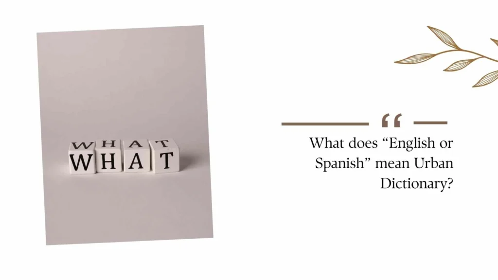 What does “English or Spanish” mean Urban Dictionary?