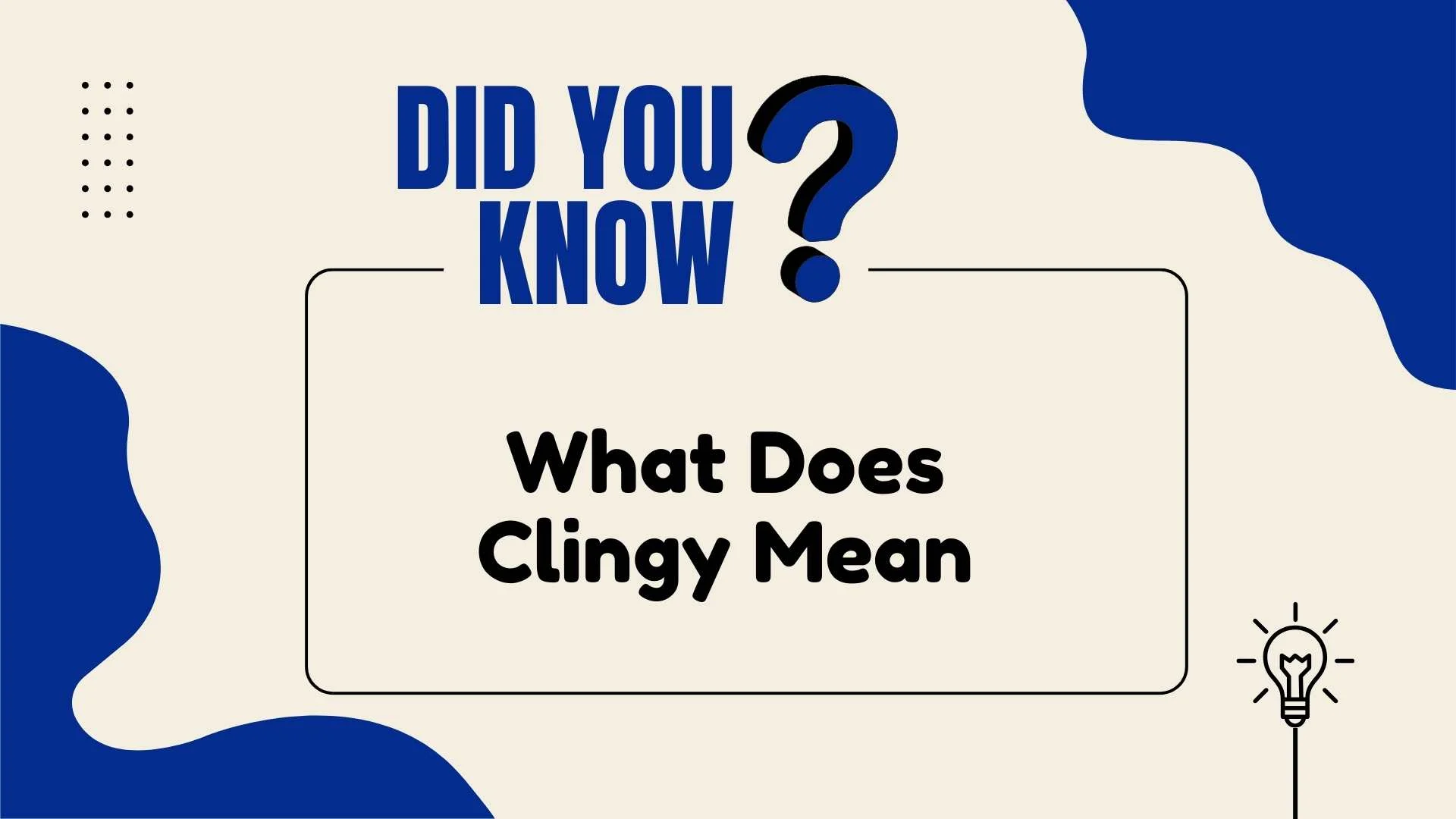 what does clingy mean